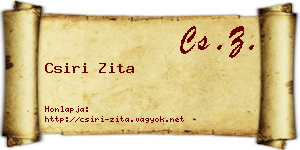 Csiri Zita névjegykártya